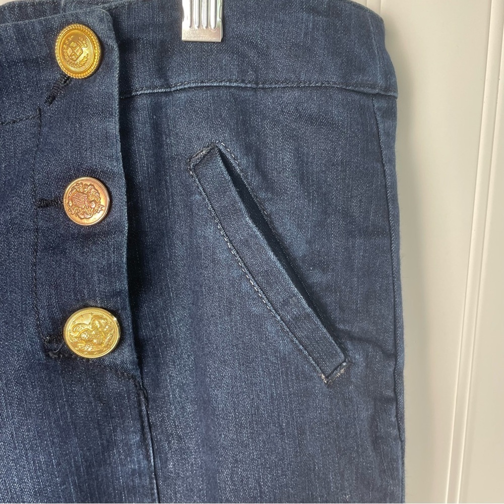 Kenar Nautical Wide Straight leg Dark Wash Sz 10 Front Button‎ Placket Closure - Picture 5 of 16